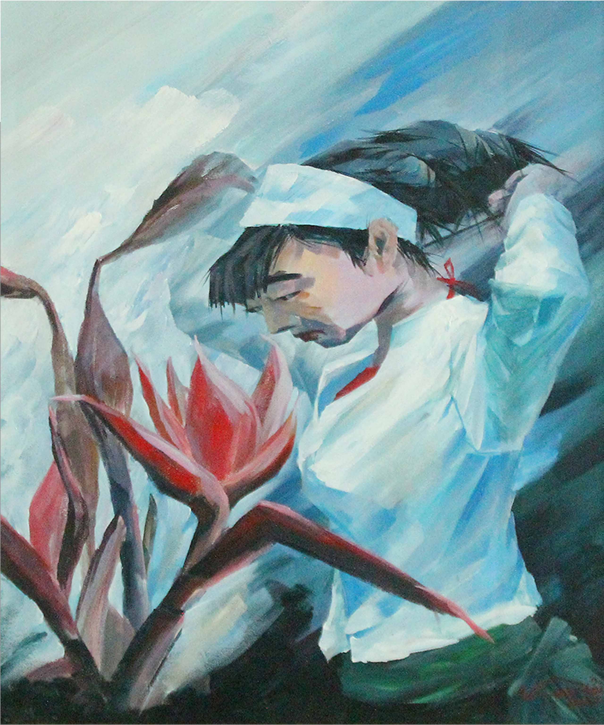 Girls' oil painting works of Hoa Rung - TSD62LHAR